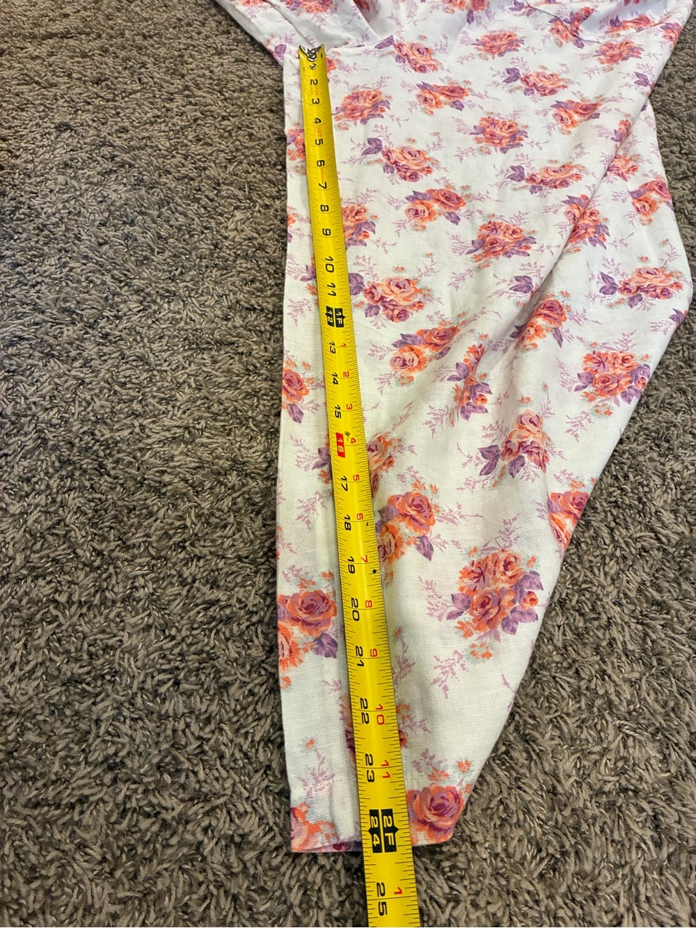 Laura Ashley x Lucky Brand Cream Floral Wide-Leg Capris Jumpsuit Size L - Picture 12 of 16